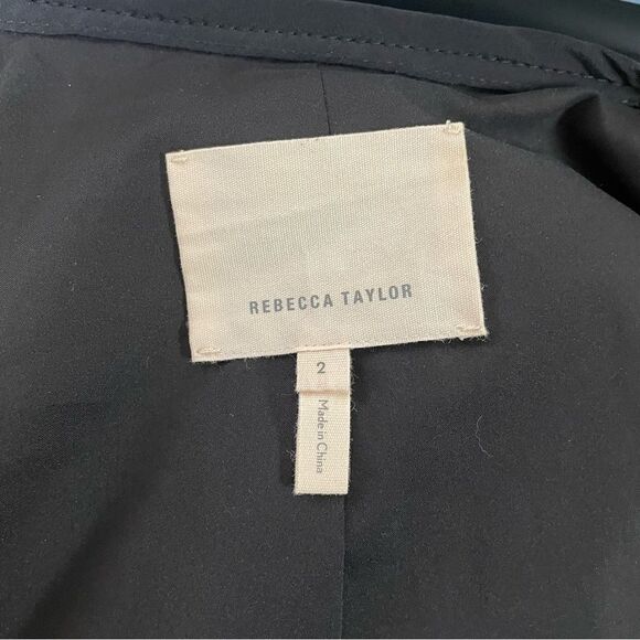 Rebecca Taylor Texture Knit Zip Front Fitted Silk Blend Jacket - Picture 9 of 10